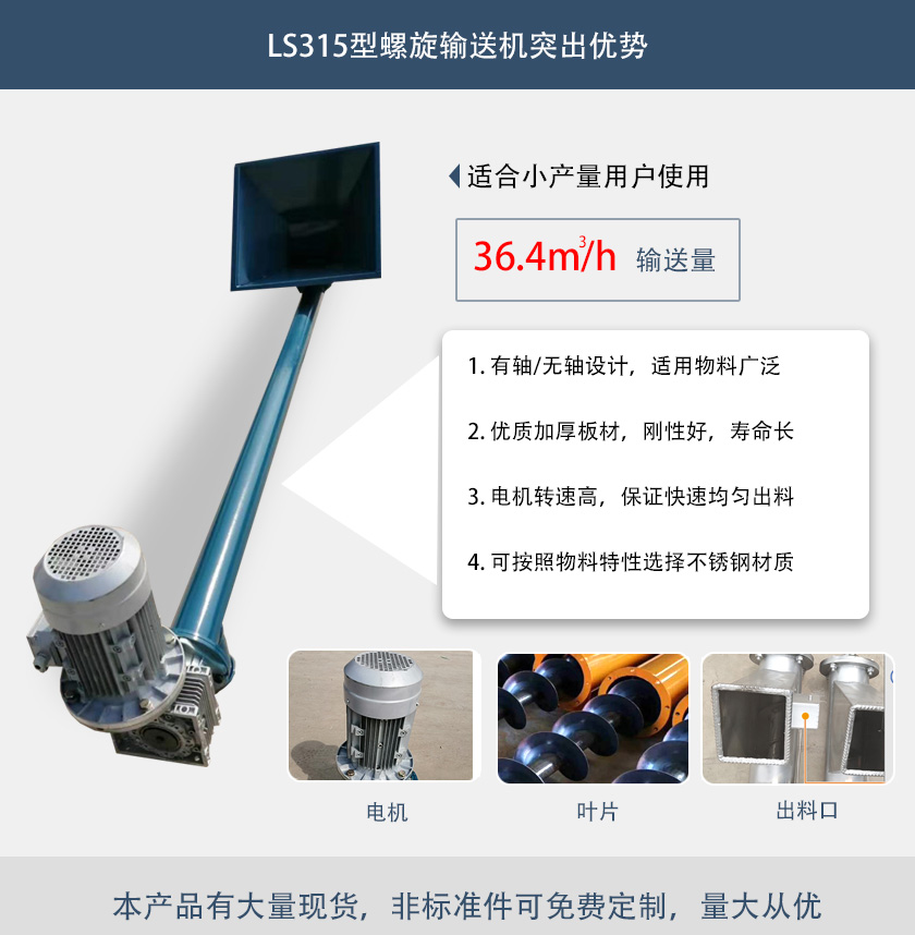 LS315型螺旋輸送機突出（chū）優勢