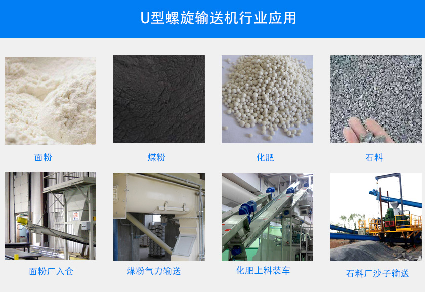 U型（xíng）螺旋（xuán）輸送機行（háng）業應（yīng）用